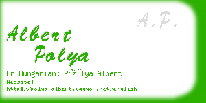 albert polya business card